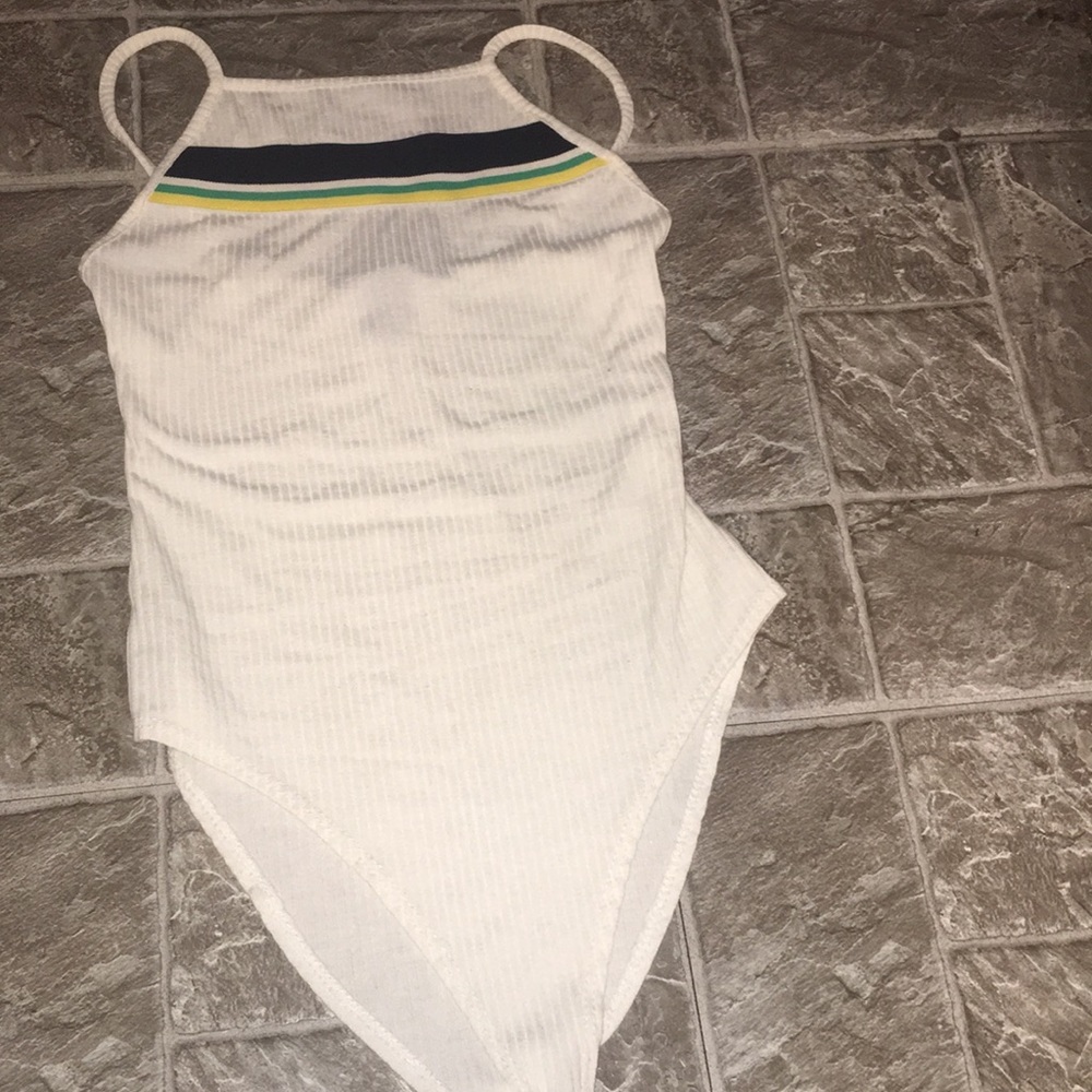 A white with a cute design at the top